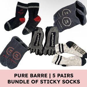 🖤 Pure Barre Grip Socks Bundle — Lot of 5 Pairs